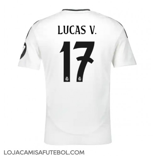 Camisa de Futebol Real Madrid Lucas Vazquez #17 Equipamento Principal 2024-25 Manga Curta